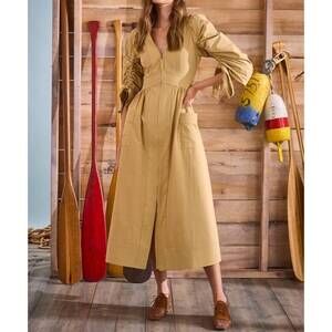 NEW HUNTER BELL lavin midi dress in british khaki